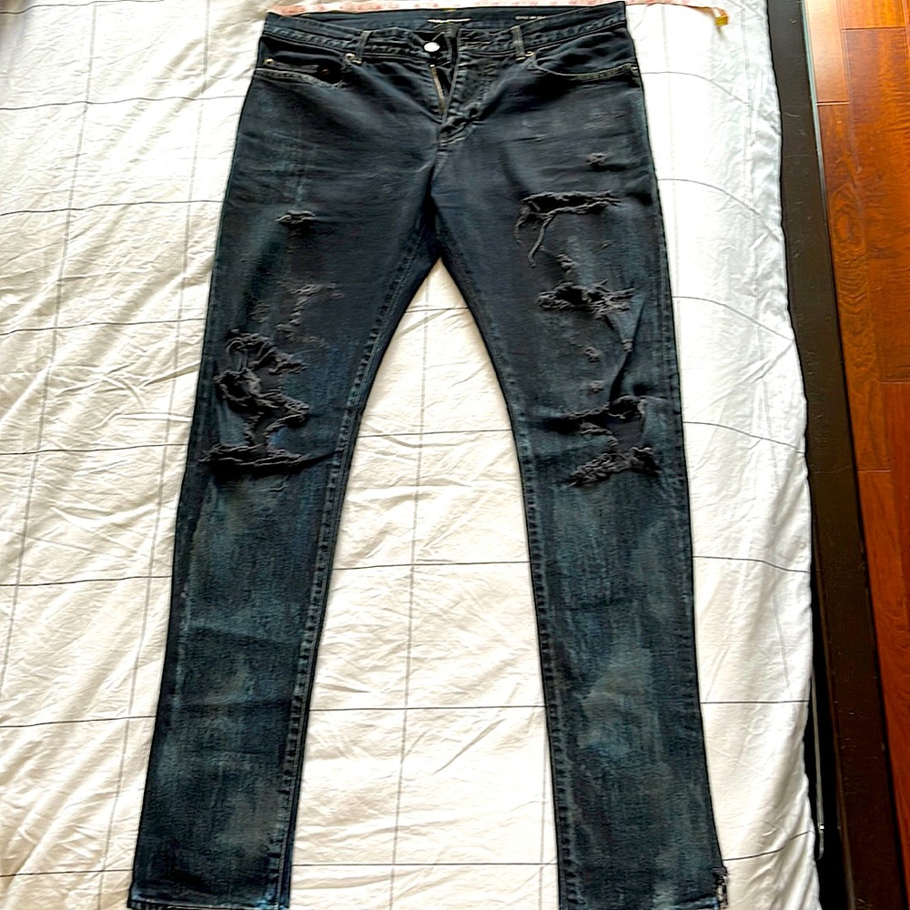 Saint Laurent DO2 indigo destroyed denim👖❤️‍🔥 33x34